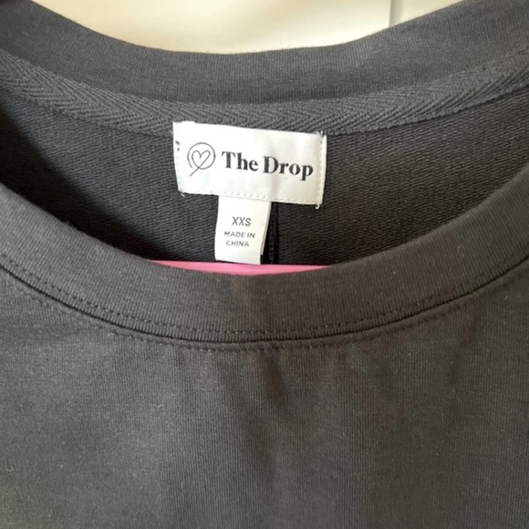 The Drop Black Mini Dress with Padded Shoulders - Picture 3 of 4